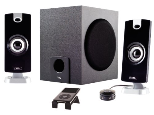 Cyber Acoustics CA-3080 Three Piece Flat Panel Design Subwoofer and Satellite Speaker System (Black) ( Computer Speaker ) รูปที่ 1