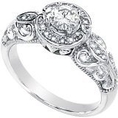 Gorgeous! Women's 14k White-gold Moissanite And Diamond Ring