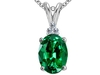 รูปย่อ 2.06 cttw 14k White Gold AAA Created Emerald and Genuine Diamond Pendant in 14k White Gold รูปที่1