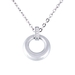 รูปย่อ Women's Stainless Steel with Cubic Zirconia Round Pendant, 18" รูปที่1