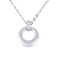 Women's Stainless Steel with Cubic Zirconia Round Pendant, 18