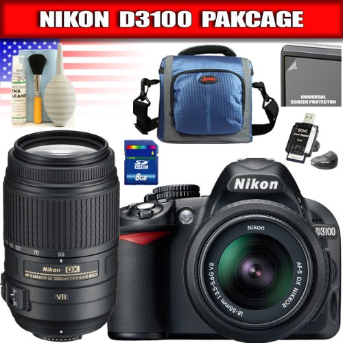 Review Nikon D3100 14.2Megapixel Digital SLR Camera with 18-55mm f/3.5-5.6G AF-S DX VR Nikkor Zoom Lens + AF-S DX NIKKOR 55-300mm f/4.5-5.6G ED VR Package 1 รูปที่ 1