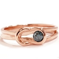 14K Rose Gold 1/5CT Blue Diamond Stackable Knot Ring