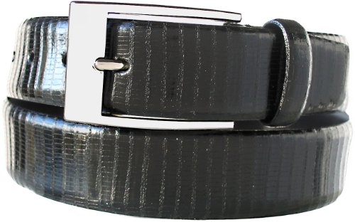 Belt By Ardente, Black, Brown, Nickel Silver Buckle, 35mm (App. 1-3/8 Inches Wide) - Style 15234 (leather belt ) รูปที่ 1