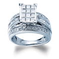 1-ctw Invisible Set Princess Cut Diamond Engagement Ring in 14kt White Gold