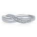 รูปย่อ Sterling Silver Ring Cubic Zirconia CZ Twisted Band Ring - Women's Engagement Wedding Ring รูปที่2
