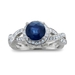รูปย่อ 14k White Gold Bridal Natural Sapphire and Diamond Engagement Ring (G, SI2, 2.15 cttw)-Certificate of Authenticity รูปที่2