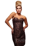 Tony Bowls TS11192, Sparkling minidress with sweetheart neckline and matching bolero by Tony Bowls Shorts. ( Night out Dress )