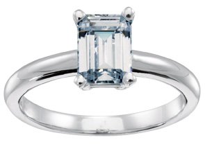 1 Carat Emerald Cut Solitaire Engagement Ring Set in 14K Gold รูปที่ 1