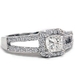 รูปย่อ 1.03CT Princess Cut Diamond Split Halo Engagement Ring รูปที่1