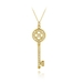 รูปย่อ 18K Gold over Sterling Silver Designer Inspired CZ Key Pendant รูปที่1