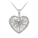 รูปย่อ Sterling Silver Tarnish-Free String Art Heart Pendant, 18" รูปที่1