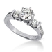 รูปย่อ 14K White Gold Round Cut Diamond Promise Engagement Ring (1.05ct.tw, HI Color, SI2-3 Clarity) รูปที่1