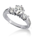 14K White Gold Round Cut Diamond Promise Engagement Ring (1.05ct.tw, HI Color, SI2-3 Clarity)