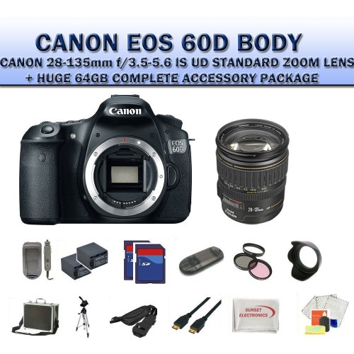 Review Canon EOS 60D 18 Megapixel CMOS Digital SLR Camera with Canon EF-S 28-135mm Lens + Huge 64GB Complete Accessory Package รูปที่ 1