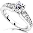 3/4ct TW Round Diamond Engagement Ring in 14kt White Gold