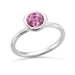 รูปย่อ 14k White Gold Bridal Natural Pink Sapphire Diamond Engagement Ring -1.10 cttw - 6mm, Certificate of Authenticity รูปที่2