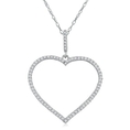 Sterling Silver and Diamond Heart Pendant 1/3ct tw. 18