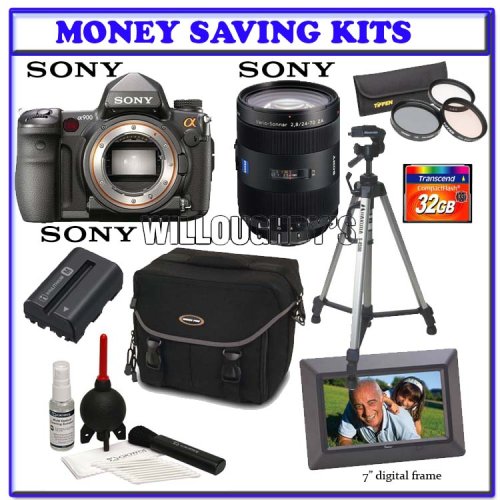 Review Sony Alpha A900 24.6Megapixel Digital SLR Camera (Black) + Sony 24 -70mm f/2.8 Carl Zeiss Vario Sonnar T Zoom Lens + Transcend 32GB 133x CF + 77mm Introductory 3pc Filter Kit + Pro Series Tripod + Sony Battery Pack + Willoughby's Photo Bundle Kit รูปที่ 1