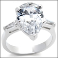 Jewelry - Pear Clear Rosette CZ Bridal Ring