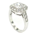 Classic Engagement Ring w/Square Radiant White CZ