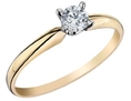 Engagement Ring: 1/4 Carat (ctw) in 14K Yellow Gold Diamond Solitaire Ring
