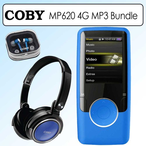 Coby MP620 4G Radio MP3 & Video Player With 1.8 In LCD Blue Bundle ( Coby Player ) รูปที่ 1