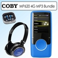 Coby MP620 4G Radio MP3 & Video Player With 1.8 In LCD Blue Bundle ( Coby Player )