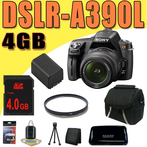 Review Sony DSLR-A390 Alpha Digital SLR Camera w/ Sony SAL 18-55mm f/3.5-5.6 DT AF Lens NPFH50 Battery UV Filter 4GB DavisMAX Value Bundle รูปที่ 1