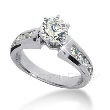 14K White Gold Round Cut Diamond Promise Engagement Ring (1.05ct.tw, HI Color, SI2-3 Clarity) รูปที่ 1