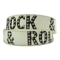 New White Leather Rock & Roll Rhinestone Belt L 38 40 