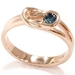 รูปย่อ 14K Rose Gold 1/5CT Blue Diamond Stackable Knot Ring รูปที่3
