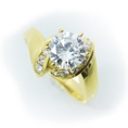 Womens 14k Yellow Gold Ring CZ Cubic Zirconia Anniversary Engagement