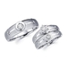 รูปย่อ .40ct Diamond 14k White Gold Engagement Wedding Trio His and Hers Ring Set (G-H Color, SI2 Clarity) รูปที่1
