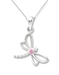 รูปย่อ Sterling Silver Pink Sapphire Dragonfly Pendant รูปที่1