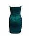 รูปย่อ Teal Green Strapless Tight Dress Metal Buttons & Dots Zipper Back ( Night out Dress ) รูปที่2