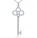 รูปย่อ Bling Jewelry .925 Sterling Silver Pave Diamond CZ Crown Key Pendant with 18" chain. รูปที่1