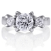 รูปย่อ Sterling Silver 3-Stone Cubic Zirconia CZ Ring - Women's Engagement Wedding Ring รูปที่2