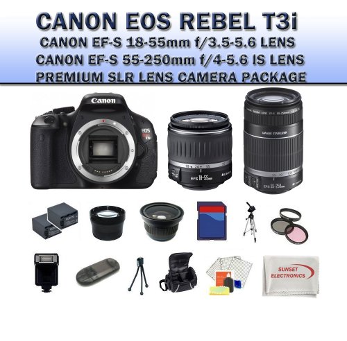 Review Canon EOS Rebel T3i SLR Digital Camera Kit with Canon 18-55mm Lens + Canon EF-S 55-250mm IS Autofocus Lens + Premium SLR Camera Lens Package รูปที่ 1