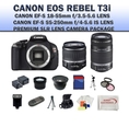 Review Canon EOS Rebel T3i SLR Digital Camera Kit with Canon 18-55mm Lens + Canon EF-S 55-250mm IS Autofocus Lens + Premium SLR Camera Lens Package