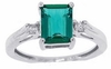 รูปย่อ 1.56ct Emerald Cut LabCreated Emerald Ring with Diamonds in 14Kt White Gold รูปที่2