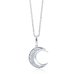 รูปย่อ Sterling Silver 925 Cubic Zirconia CZ Crescent Moon Pendant Necklace ( BERRICLE pendant ) รูปที่2