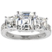 รูปย่อ Quinn's Engagement Ring - Asscher Cut CZ 925 Sterling Silver Rhodium Electroplated รูปที่1