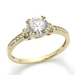 รูปย่อ 14K Engagement Ring 1ctw CZ Cubic Zirconia Round Solitair Yellow Gold Ring รูปที่1