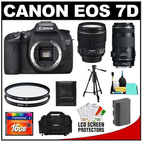 Review Canon EOS 7D 18.0 Megapixel Digital SLR Camera Body (Outfit Box) & EF-S 15-85mm and EF 70-300mm IS USM Lenses with 16GB Card + Battery + Case + Tripod + UV Filters + Cleaning Accessory Kit รูปที่ 1