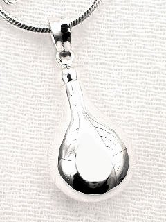 Plain Teardrop Perfume Vial Scent Holder Sterling Silver Pendant รูปที่ 1