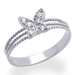 รูปย่อ 14K White Gold Engagement Ring 0.1ctw CZ Cubic Zirconia Butterfly Ring รูปที่1