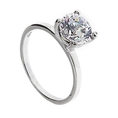 Stainless Steel Cubic Zirconia Classic Engagement Ring