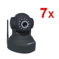 7 Pack Kit Foscam FI8918W Wireless/Wired Pan & Tilt IP Camera with 8 Meter Night Vision and 3.6mm Lens (67° Viewing Angle) - Black NEWEST MODEL (replaces the FI8908W) ( CCTV )