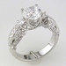 รูปย่อ 0.65 ct Round Diamond Engagement Ring Setting 18k White Gold รูปที่1